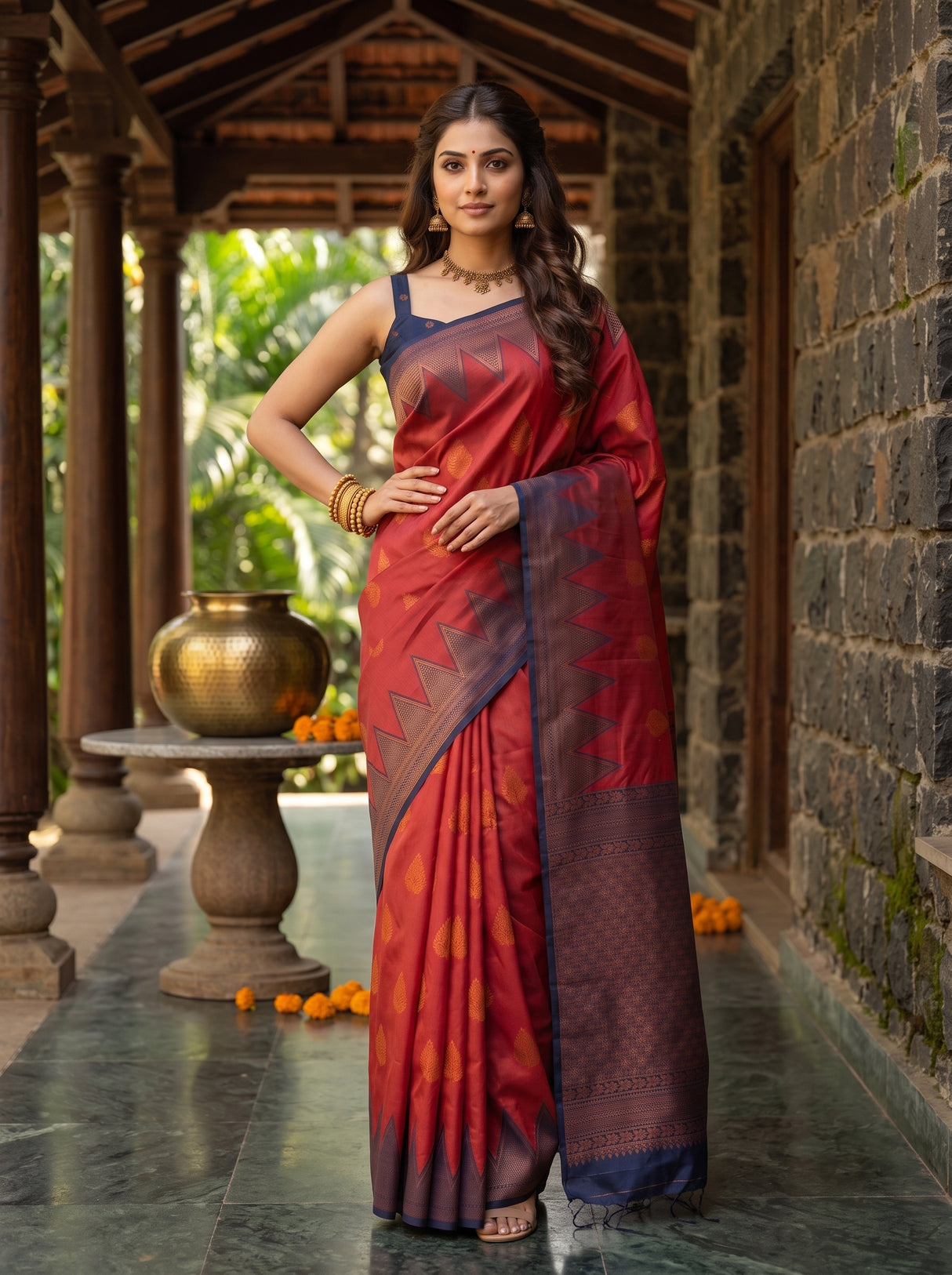 MIMOSA Gajari Saree Saree — pose 4 styling detail