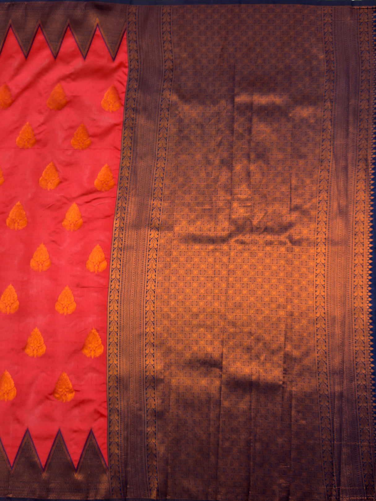 MIMOSA Gajari Saree Saree — pallu and zari work detail