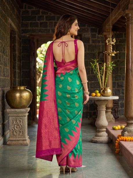 MIMOSA Green Saree Saree — pose 2 styling detail