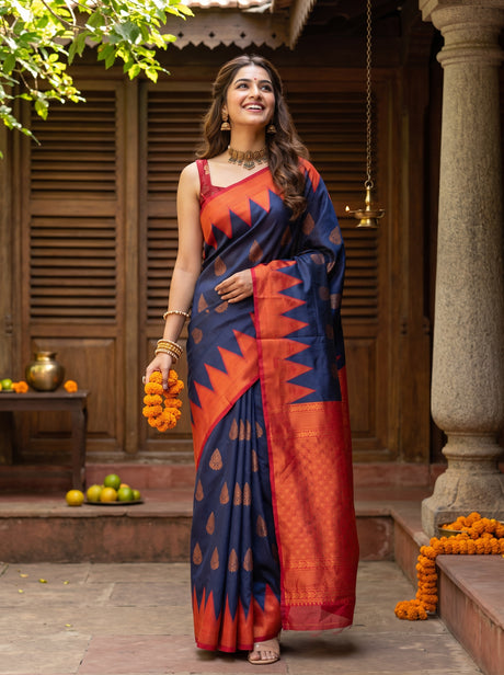 Navy  Saree