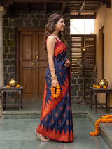 MIMOSA Navy Saree Saree — pose 3 styling detail
