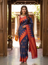 MIMOSA Navy Saree Saree — pose 6 styling detail