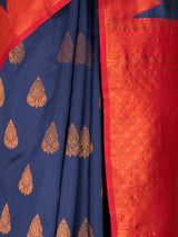 MIMOSA Navy Saree Saree — fleets shot full lifestyle