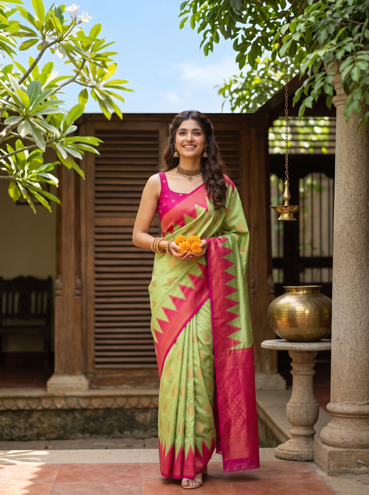 Pista  Saree