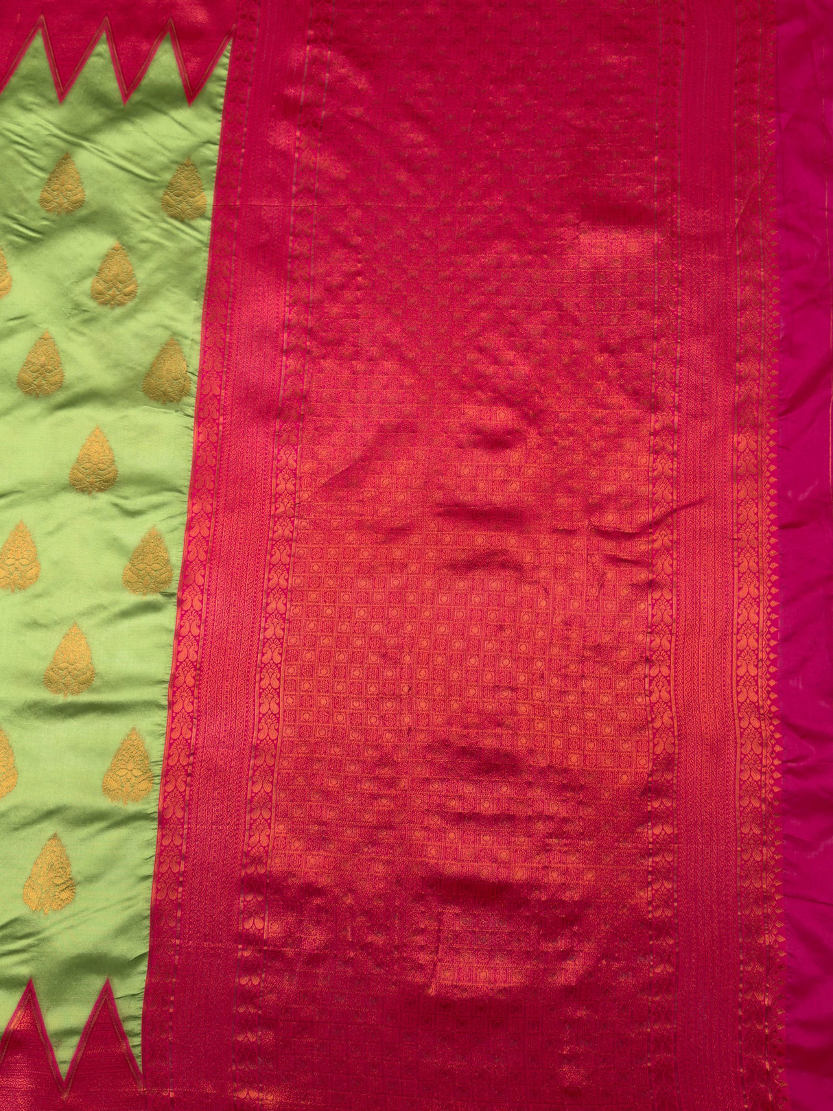 MIMOSA Pista Saree Saree — pallu and zari work detail