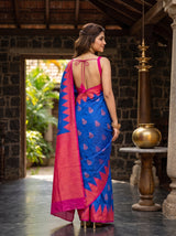 MIMOSA Royal Blue Saree Saree — pose 2 styling detail