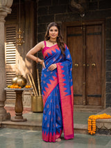 MIMOSA Royal Blue Saree Saree — pose 4 styling detail