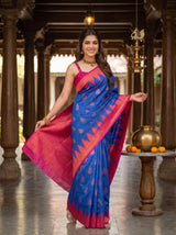 MIMOSA Royal Blue Saree Saree — pose 5 styling detail