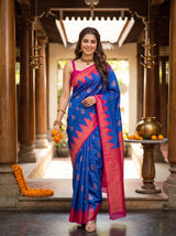 MIMOSA Royal Blue Saree Saree — pose 6 styling detail