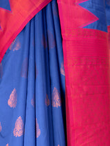 MIMOSA Royal Blue Saree Saree — fleets shot full lifestyle
