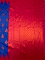 MIMOSA Royal Blue Saree Saree — pallu and zari work detail