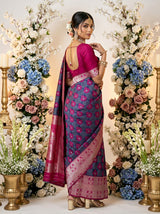MIMOSA Navy Banarasi Art Silk Saree — pose 7 styling detail
