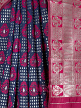MIMOSA Navy Banarasi Art Silk Saree — fleets shot full lifestyle