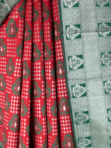 MIMOSA Red Banarasi Art Silk Saree — fleets shot full lifestyle