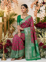 MIMOSA Rani Banarasi Art Silk Saree — pose 8 styling detail