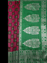MIMOSA Rani Banarasi Art Silk Saree — pallu and zari work detail