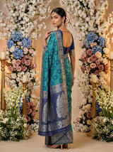 MIMOSA Sapphire Banarasi Art Silk Saree — pose 7 styling detail