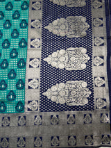 MIMOSA Sapphire Banarasi Art Silk Saree — pallu and zari work detail