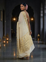 MIMOSA White Kanjivaram Saree — pose 7 styling detail
