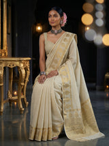 MIMOSA White Kanjivaram Saree — pose 8 styling detail