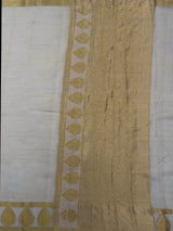 MIMOSA White Kanjivaram Saree — pallu and zari work detail