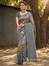 MIMOSA Ananda Kanjivaram Art silk Saree — Model lifestyle view