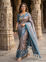 MIMOSA Ananda Kanjivaram Art silk Saree — pose 7 styling detail
