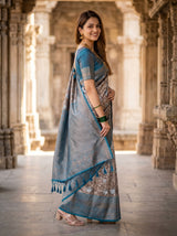 MIMOSA Ananda Kanjivaram Art silk Saree — pose 9 styling detail