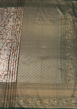 MIMOSA Green Kanjivaram Art silk Saree — pallu and zari work detail