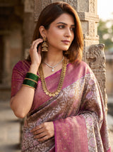 MIMOSA Magenta Kanjivaram Art silk Saree — pose 10 styling detail