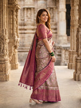 MIMOSA Magenta Kanjivaram Art silk Saree — pose 9 styling detail