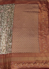 MIMOSA Maroon Kanjivaram Art silk Saree — pallu and zari work detail