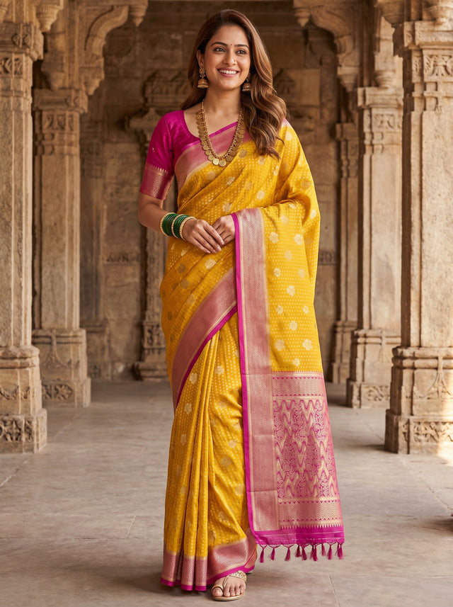 MIMOSA Parrot Royal Blue Mysore Silk crepe Saree — Draped Mannequin View