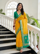 MIMOSA Gold Mysore Silk crepe Saree — pose 8 styling detail