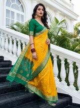 MIMOSA Gold Mysore Silk crepe Saree — pose 9 styling detail