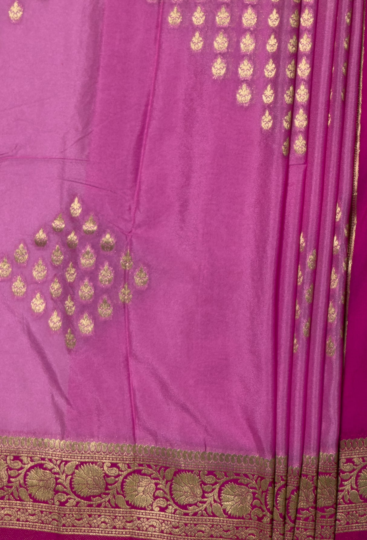 MIMOSA Pink Mysore Silk crepe Saree — fleets shot full lifestyle