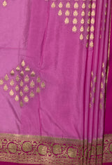 MIMOSA Pink Mysore Silk crepe Saree — fleets shot full lifestyle