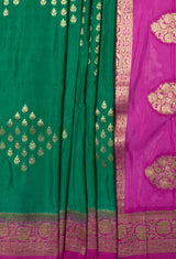 MIMOSA Rama Mysore Silk crepe Saree — fleets shot full lifestyle
