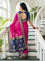MIMOSA Rani Mysore Silk crepe Saree — Blouse piece detail