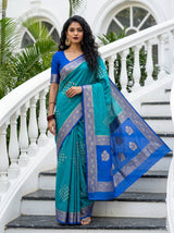 MIMOSA Saffire Mysore Silk crepe Saree — Full view on mannequin