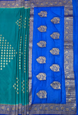 MIMOSA Saffire Mysore Silk crepe Saree — pallu and zari work detail