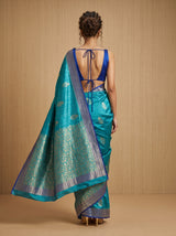 MIMOSA Saffire Banarasi Linen Saree - Blouse Piece Detail