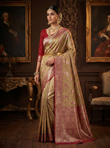 MIMOSA Pista Kanjivaram Art silk Saree — Styled on Model