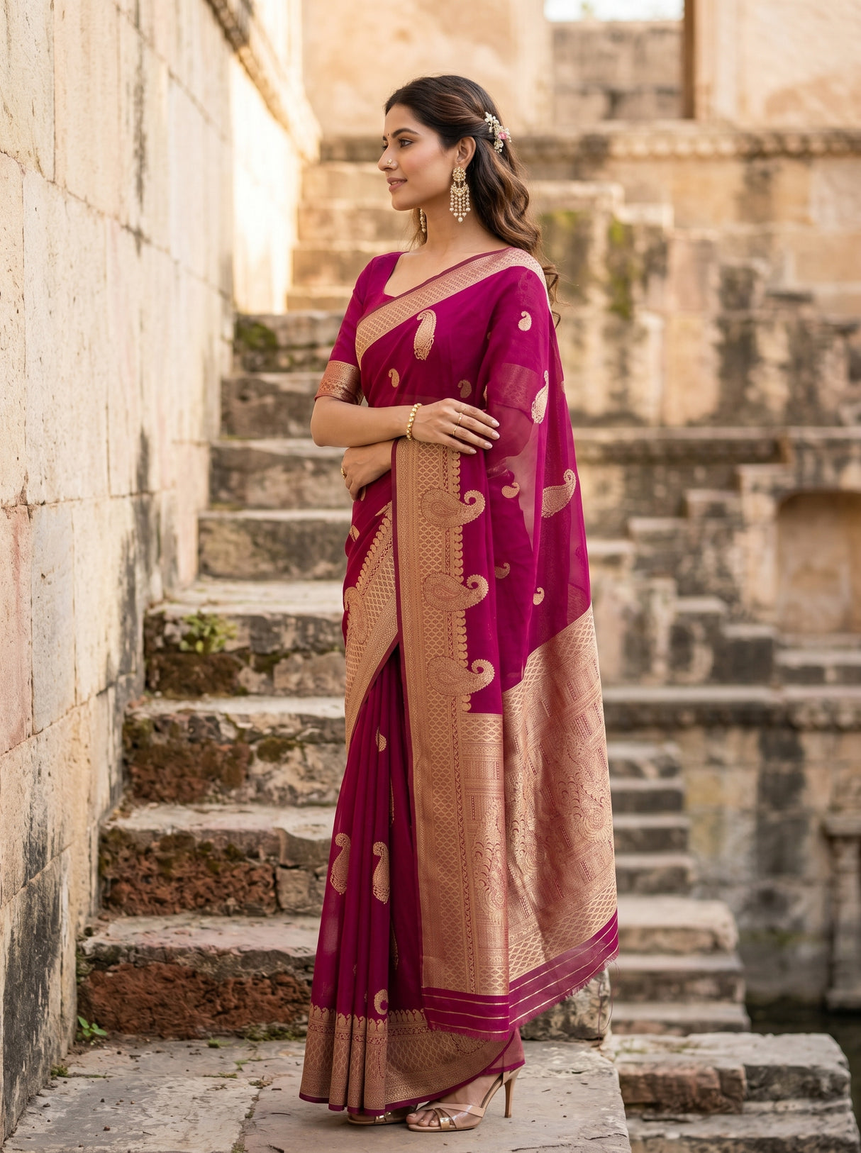 MIMOSA Saree Saree — pose 3 styling detail