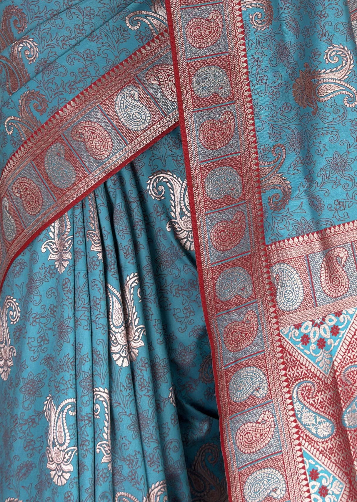 MIMOSA Royal Blue Kanjivaram Art silk Saree — fleets shot full lifestyle