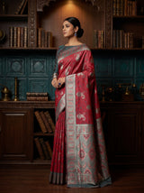 MIMOSA Gajari Kanjivaram Art silk Saree — Model Pose