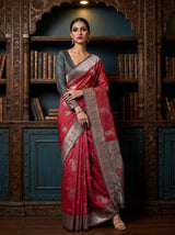 MIMOSA Gajari Kanjivaram Art silk Saree — pose 5 styling detail