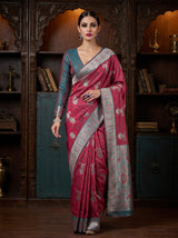 MIMOSA Gajari Kanjivaram Art silk Saree — pose 6 styling detail