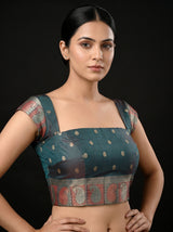MIMOSA Gajari Kanjivaram Art silk Saree — blouse close-up