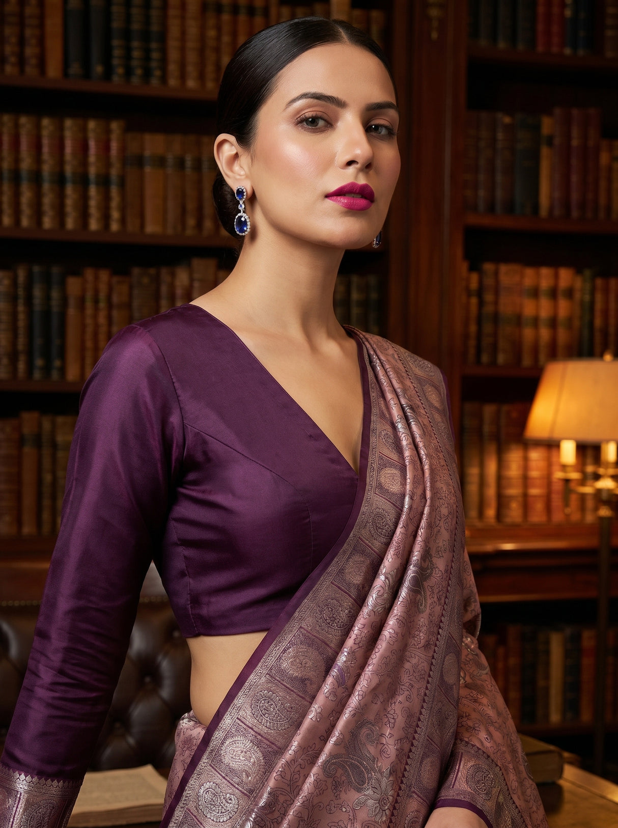MIMOSA Pink Kanjivaram Art silk Saree — pose 10 styling detail